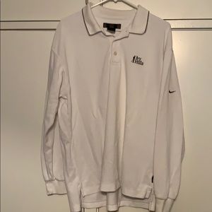 Long sleeve white Nike golf shirt